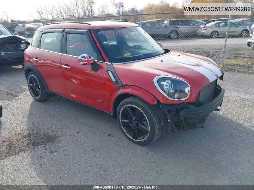 2015 Mini Countryman Cooper S VIN: WMWZC5C51FWP49282 Lot: 40698179