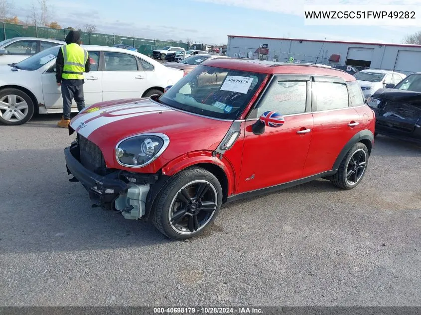 2015 Mini Countryman Cooper S VIN: WMWZC5C51FWP49282 Lot: 40698179