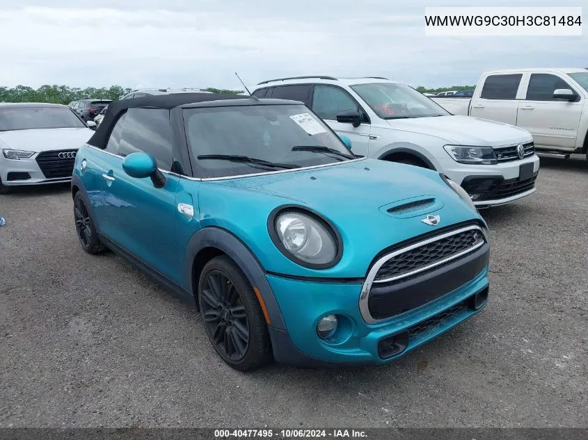 2017 Mini Cooper S VIN: WMWWG9C30H3C81484 Lot: 40477495