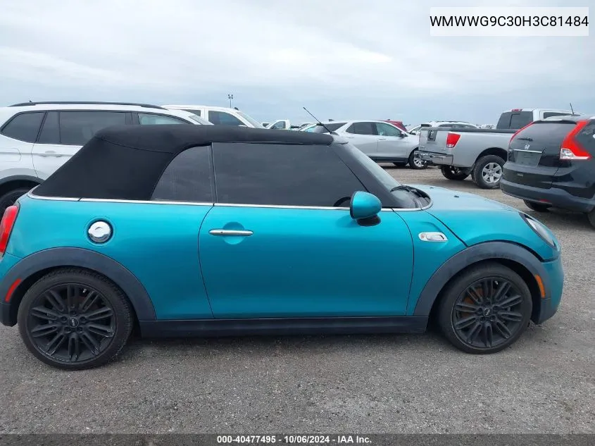 2017 Mini Cooper S VIN: WMWWG9C30H3C81484 Lot: 40477495