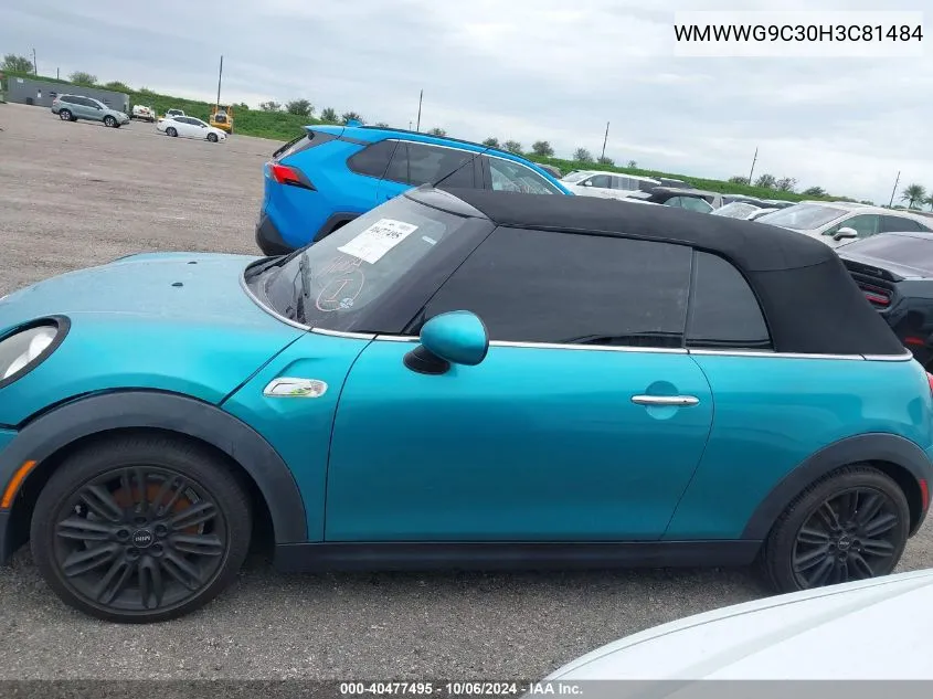 2017 Mini Cooper S VIN: WMWWG9C30H3C81484 Lot: 40477495