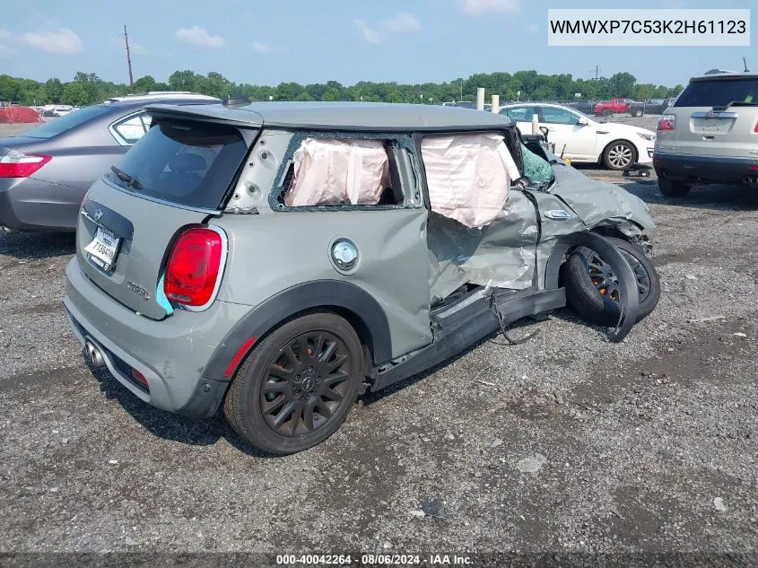 2019 Mini Hardtop Cooper S VIN: WMWXP7C53K2H61123 Lot: 40042264