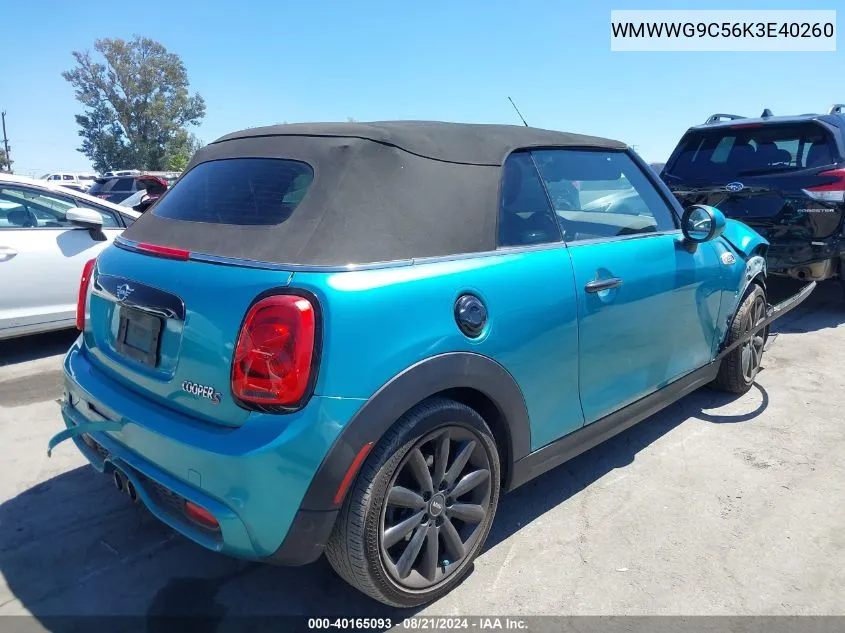 2019 Mini Cooper S VIN: WMWWG9C56K3E40260 Lot: 40165093