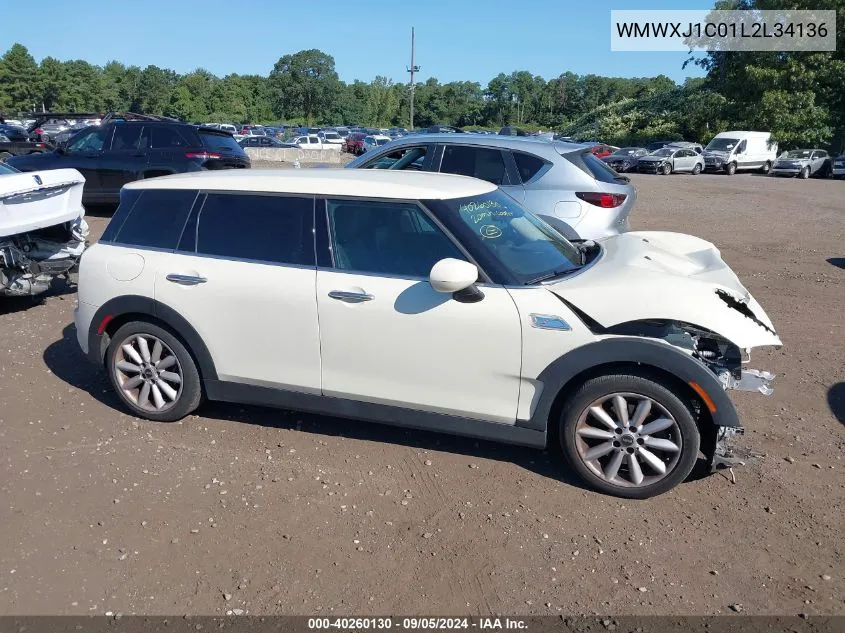 2020 Mini Cooper S Clubman All4 VIN: WMWXJ1C01L2L34136 Lot: 40260130