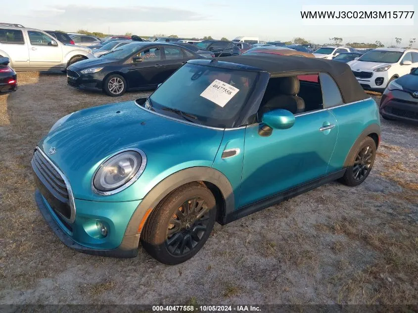 2021 Mini Cooper VIN: WMWWJ3C02M3M15777 Lot: 40477558