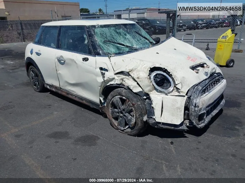 2022 Mini Cooper S VIN: WMW53DK04N2R64658 Lot: 39968000