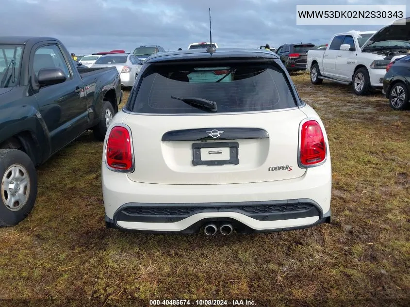 2022 Mini Cooper S VIN: WMW53DK02N2S30343 Lot: 40485574