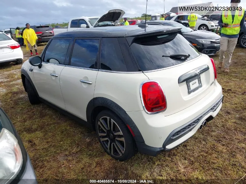 2022 Mini Cooper S VIN: WMW53DK02N2S30343 Lot: 40485574