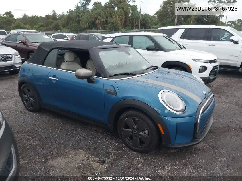 2023 Mini Cooper VIN: WMW23DL06P3P67926 Lot: 40475932