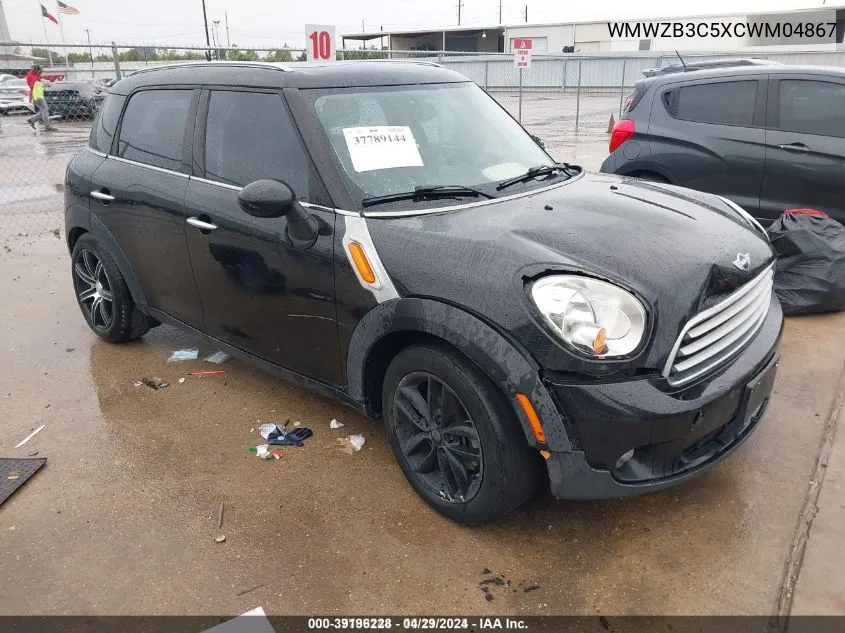 2012 Mini Cooper Countryman VIN: WMWZB3C5XCWM04867 Lot: 39196228