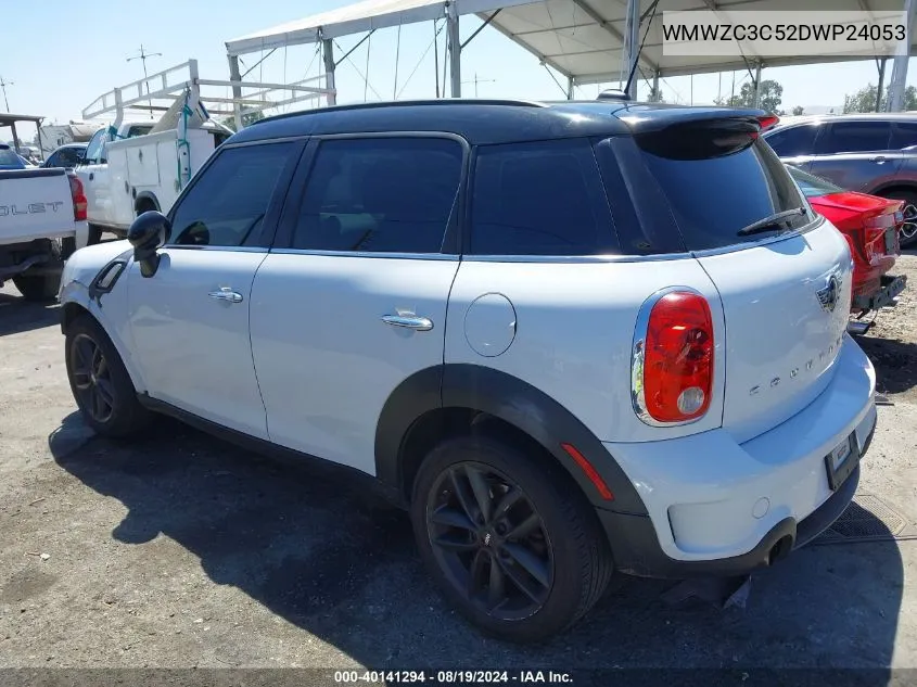 2013 Mini Countryman Cooper S VIN: WMWZC3C52DWP24053 Lot: 40141294