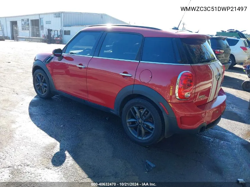 2013 Mini Countryman Cooper S VIN: WMWZC3C51DWP21497 Lot: 40632470