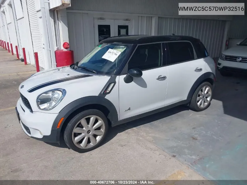 2013 Mini Countryman Cooper S VIN: WMWZC5C57DWP32516 Lot: 40672706