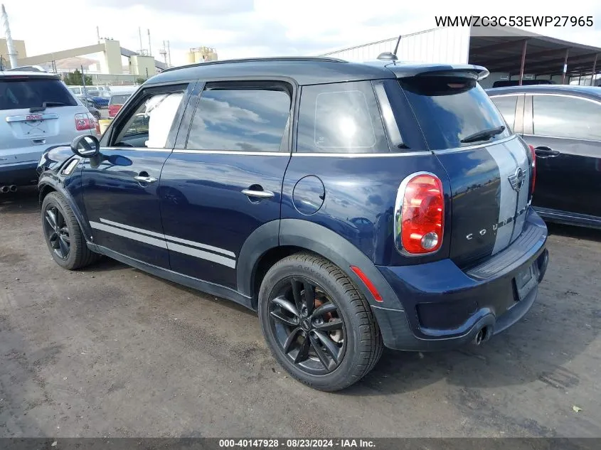 2014 Mini Countryman Cooper S VIN: WMWZC3C53EWP27965 Lot: 40147928