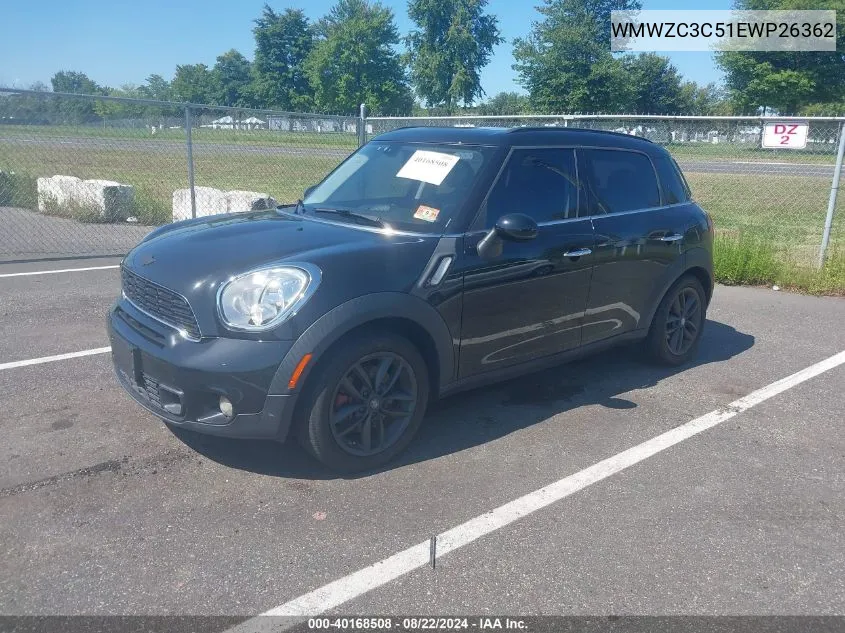 2014 Mini Countryman Cooper S VIN: WMWZC3C51EWP26362 Lot: 40168508