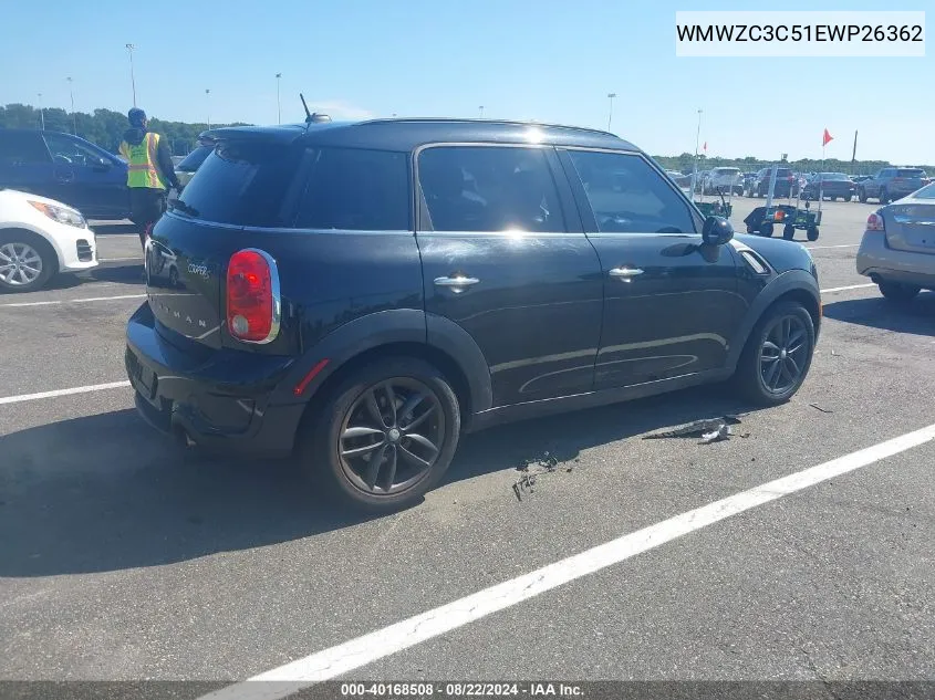 2014 Mini Countryman Cooper S VIN: WMWZC3C51EWP26362 Lot: 40168508