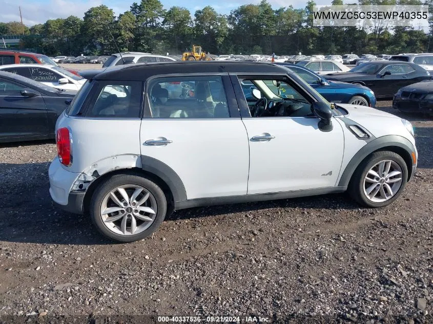 2014 Mini Countryman Cooper S VIN: WMWZC5C53EWP40355 Lot: 40337536