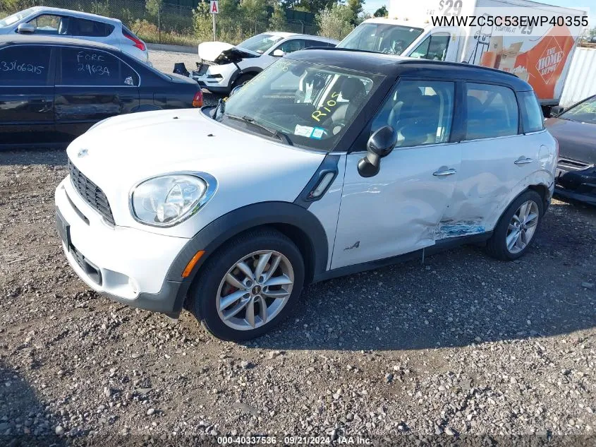 2014 Mini Countryman Cooper S VIN: WMWZC5C53EWP40355 Lot: 40337536