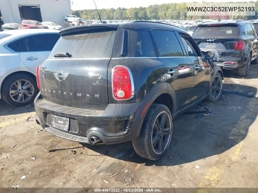 2014 Mini Countryman Cooper S VIN: WMWZC3C52EWP52193 Lot: 40673222