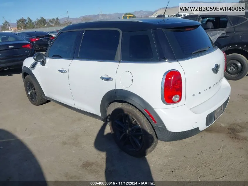 2014 Mini Countryman Cooper VIN: WMWZB3C59EWR40065 Lot: 40838816