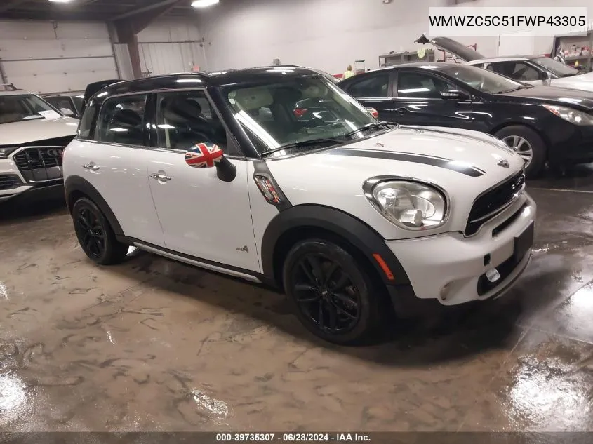 2015 Mini Countryman Cooper S VIN: WMWZC5C51FWP43305 Lot: 39735307