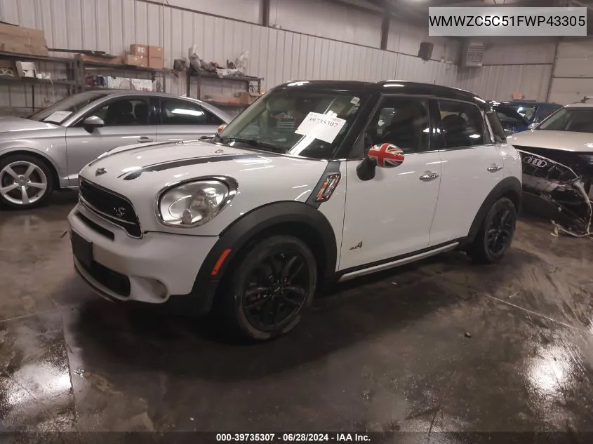 WMWZC5C51FWP43305 2015 Mini Countryman Cooper S