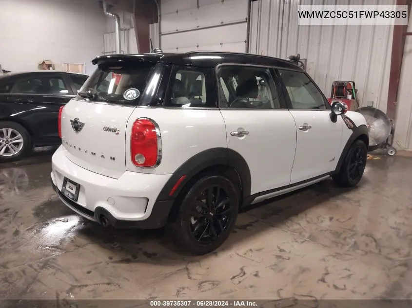 2015 Mini Countryman Cooper S VIN: WMWZC5C51FWP43305 Lot: 39735307