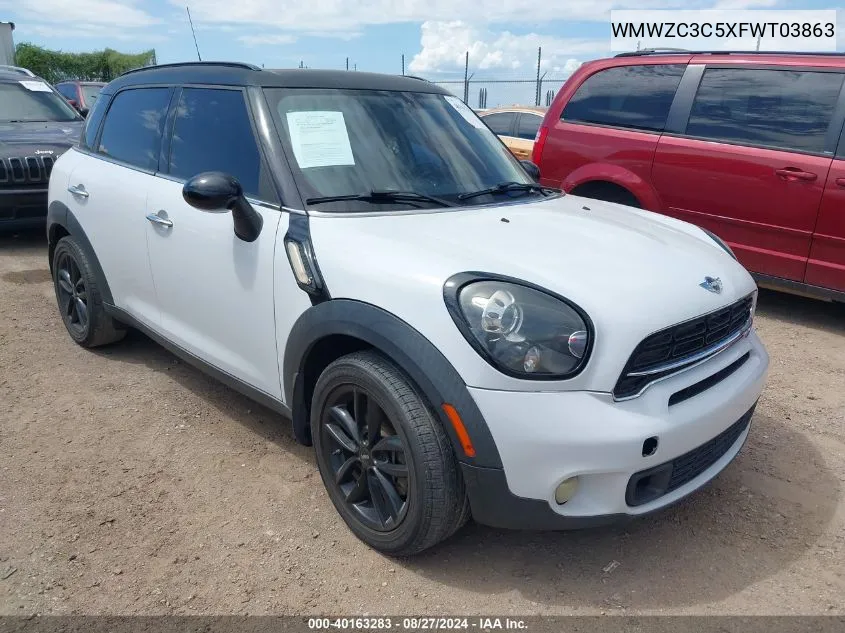 2015 Mini Countryman Cooper S VIN: WMWZC3C5XFWT03863 Lot: 40163283