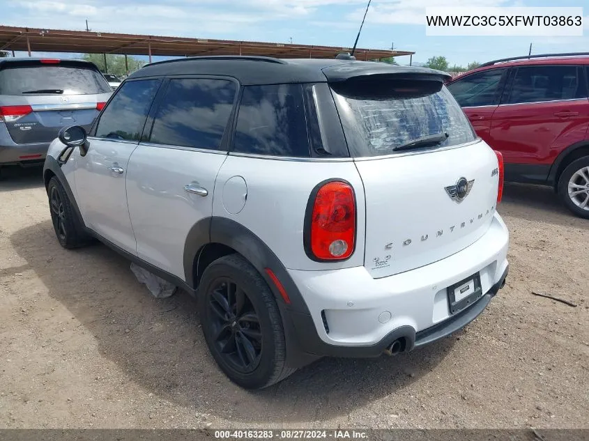 2015 Mini Countryman Cooper S VIN: WMWZC3C5XFWT03863 Lot: 40163283