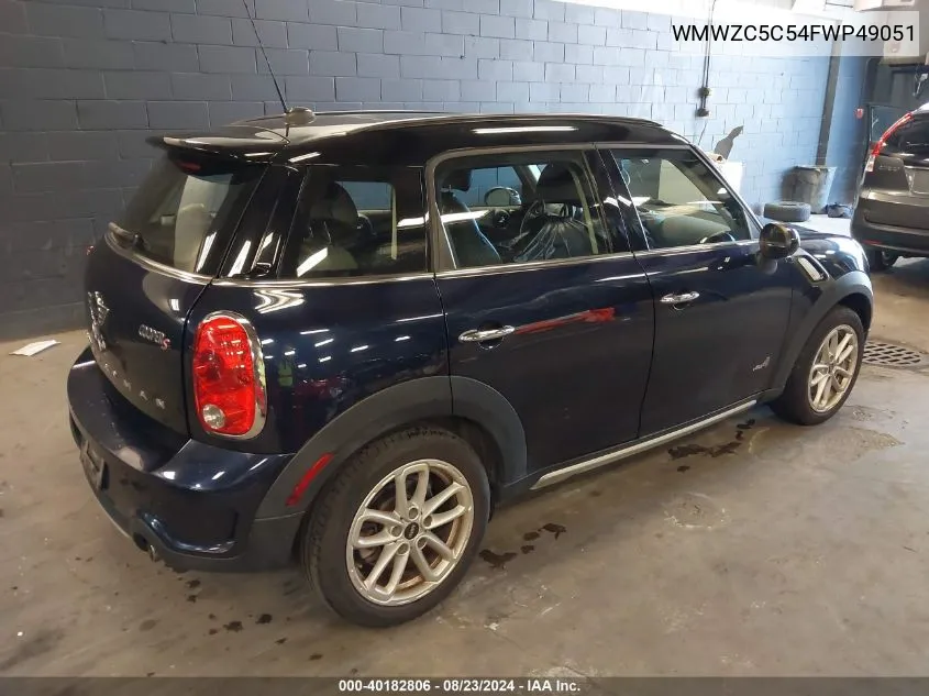 2015 Mini Countryman Cooper S VIN: WMWZC5C54FWP49051 Lot: 40182806