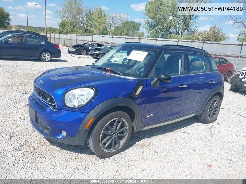 2015 Mini Countryman Cooper S VIN: WMWZC5C51FWP44180 Lot: 40367249