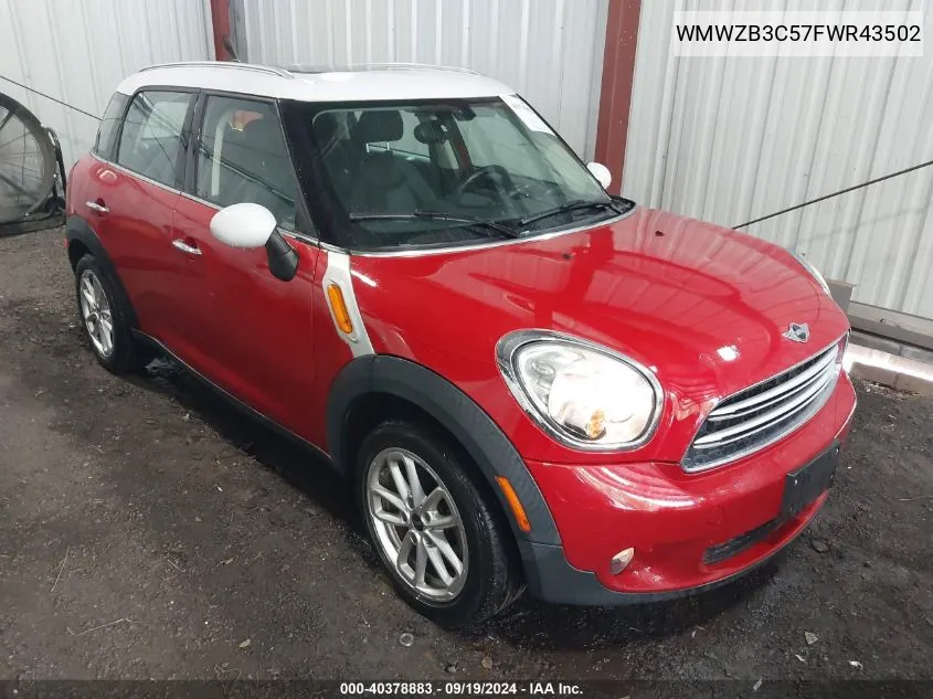 WMWZB3C57FWR43502 2015 Mini Countryman Cooper