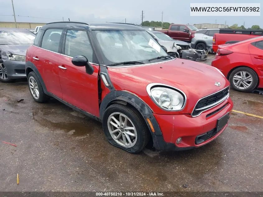 2015 Mini Countryman Cooper S VIN: WMWZC3C56FWT05982 Lot: 40750210