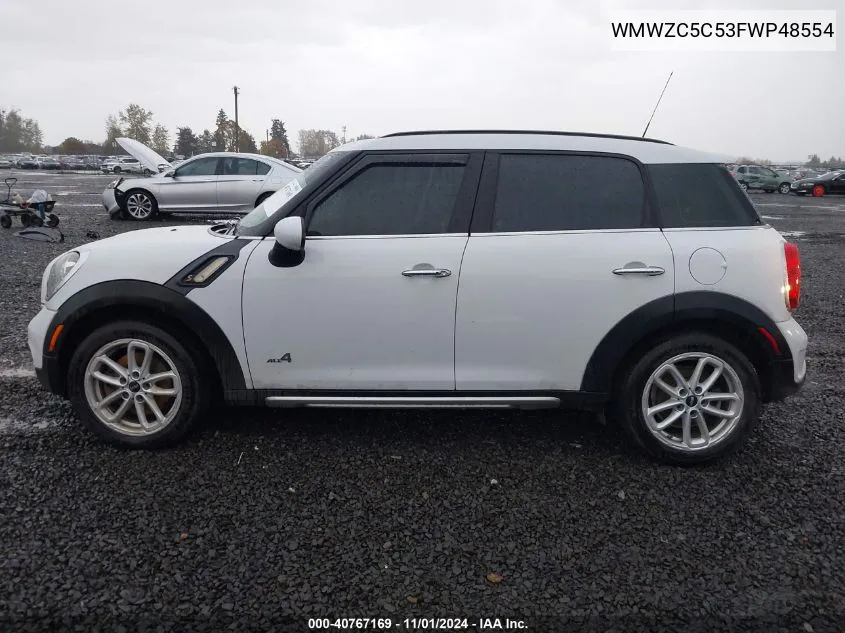 2015 Mini Countryman Cooper S VIN: WMWZC5C53FWP48554 Lot: 40767169