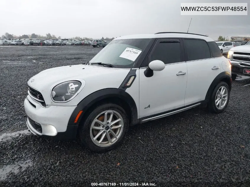 2015 Mini Countryman Cooper S VIN: WMWZC5C53FWP48554 Lot: 40767169