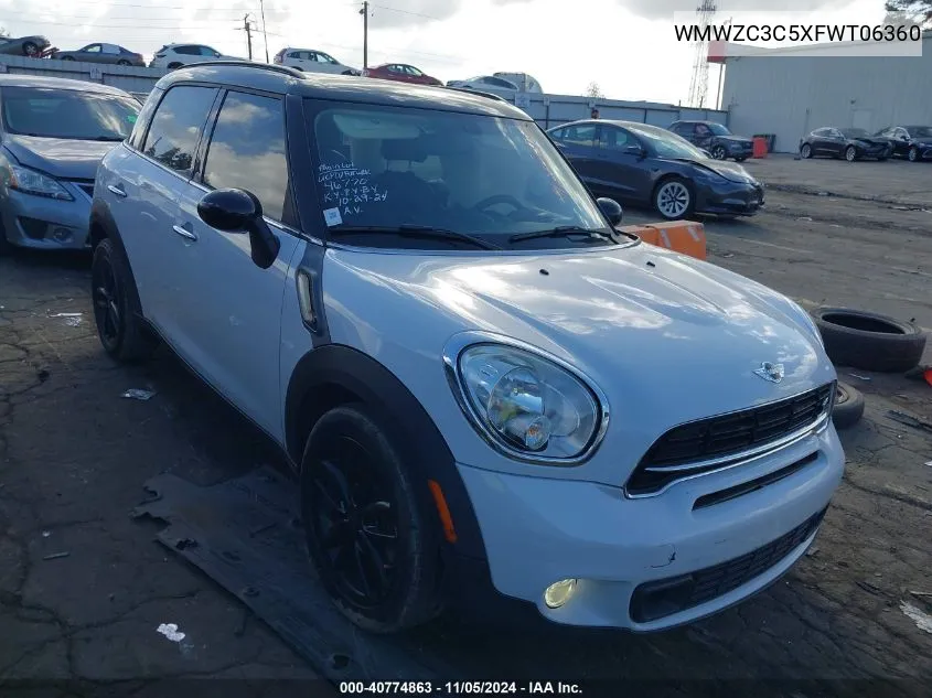 2015 Mini Countryman Cooper S VIN: WMWZC3C5XFWT06360 Lot: 40774863