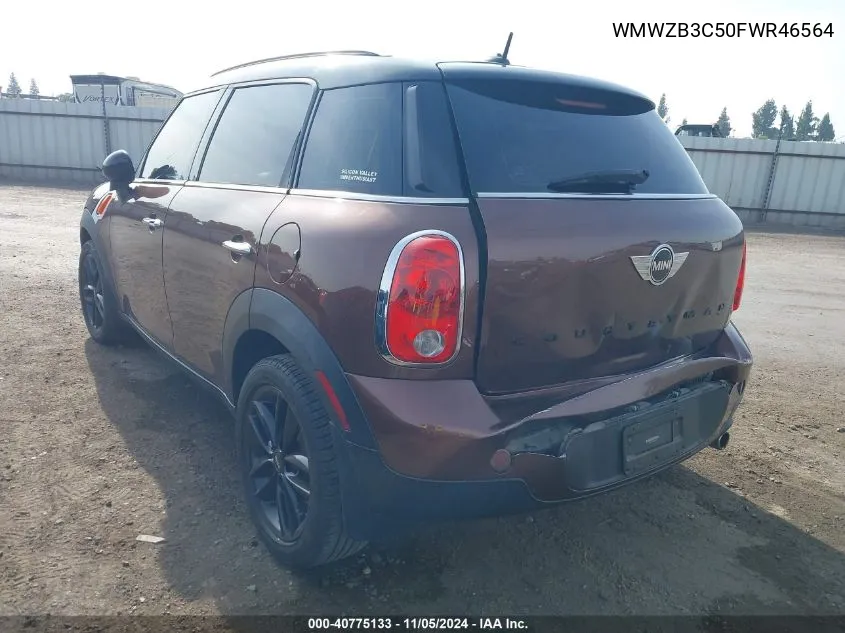 2015 Mini Countryman Cooper VIN: WMWZB3C50FWR46564 Lot: 40775133