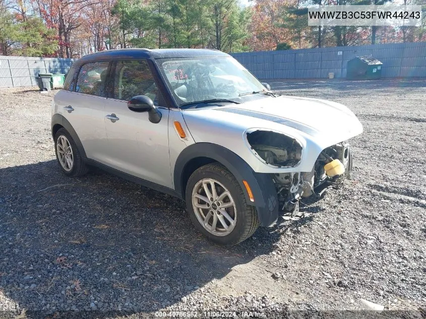 2015 Mini Countryman Cooper VIN: WMWZB3C53FWR44243 Lot: 40786582