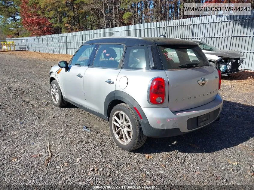 2015 Mini Countryman Cooper VIN: WMWZB3C53FWR44243 Lot: 40786582