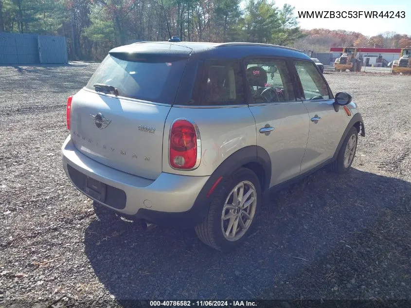 2015 Mini Countryman Cooper VIN: WMWZB3C53FWR44243 Lot: 40786582