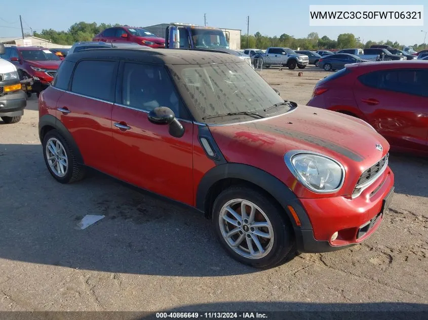 2015 Mini Countryman Cooper S VIN: WMWZC3C50FWT06321 Lot: 40866649