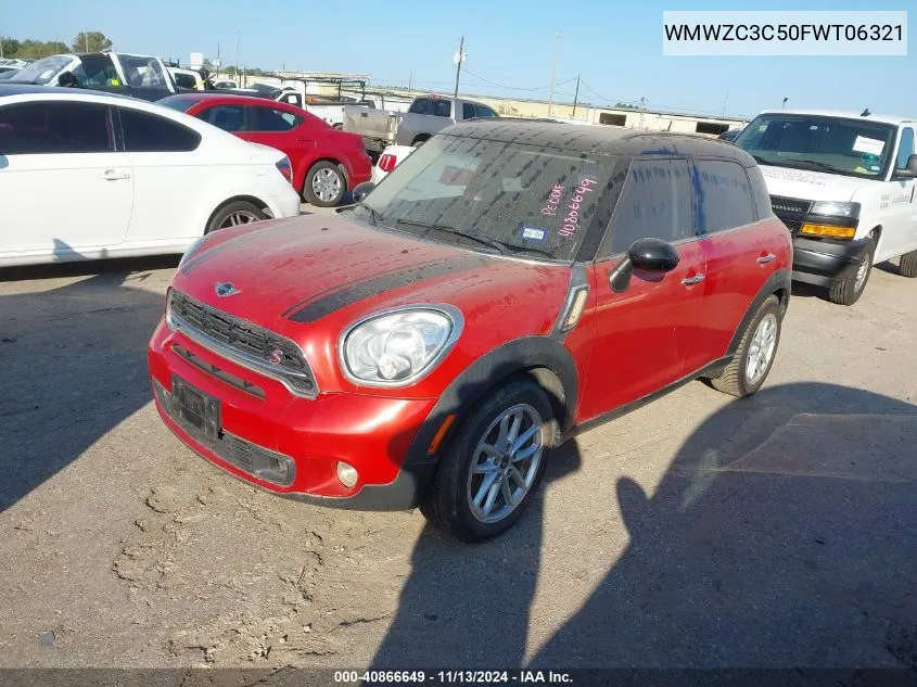 2015 Mini Countryman Cooper S VIN: WMWZC3C50FWT06321 Lot: 40866649