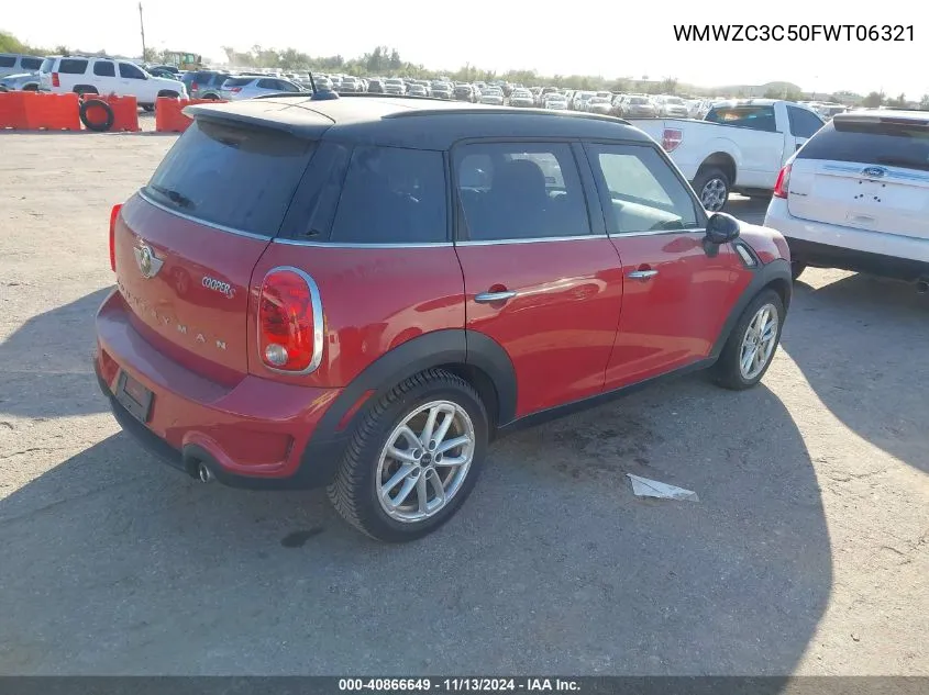 2015 Mini Countryman Cooper S VIN: WMWZC3C50FWT06321 Lot: 40866649