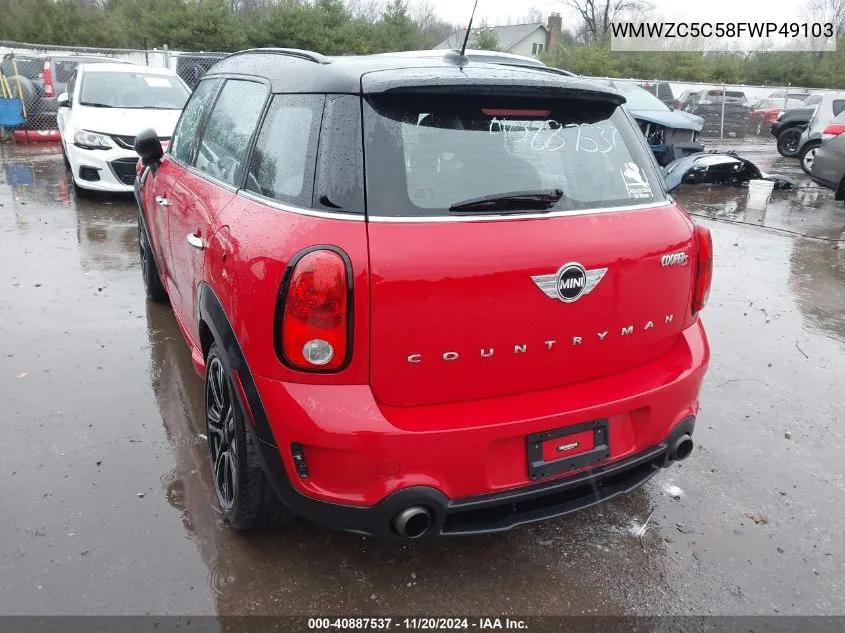 2015 Mini Countryman Cooper S VIN: WMWZC5C58FWP49103 Lot: 40887537