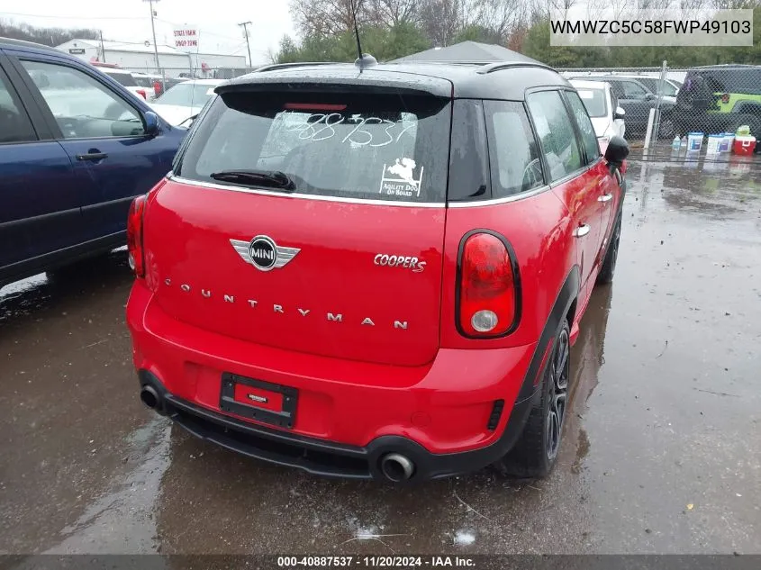 2015 Mini Countryman Cooper S VIN: WMWZC5C58FWP49103 Lot: 40887537