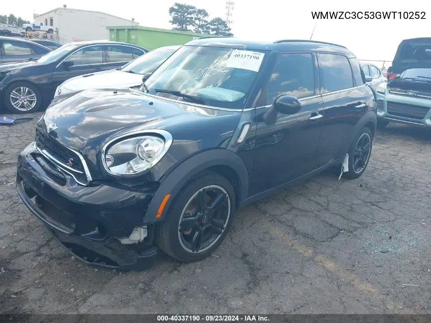 WMWZC3C53GWT10252 2016 Mini Countryman Cooper S