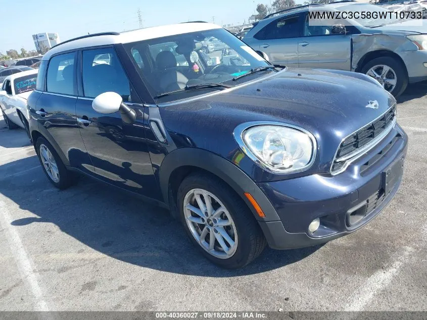 2016 Mini Countryman Cooper S VIN: WMWZC3C58GWT10733 Lot: 40360027