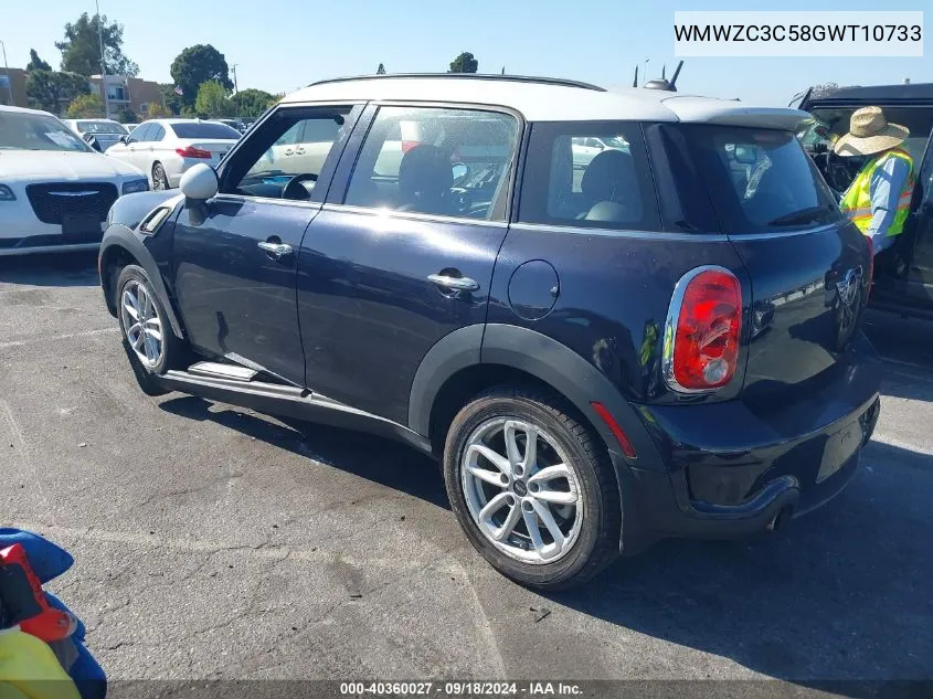 2016 Mini Countryman Cooper S VIN: WMWZC3C58GWT10733 Lot: 40360027