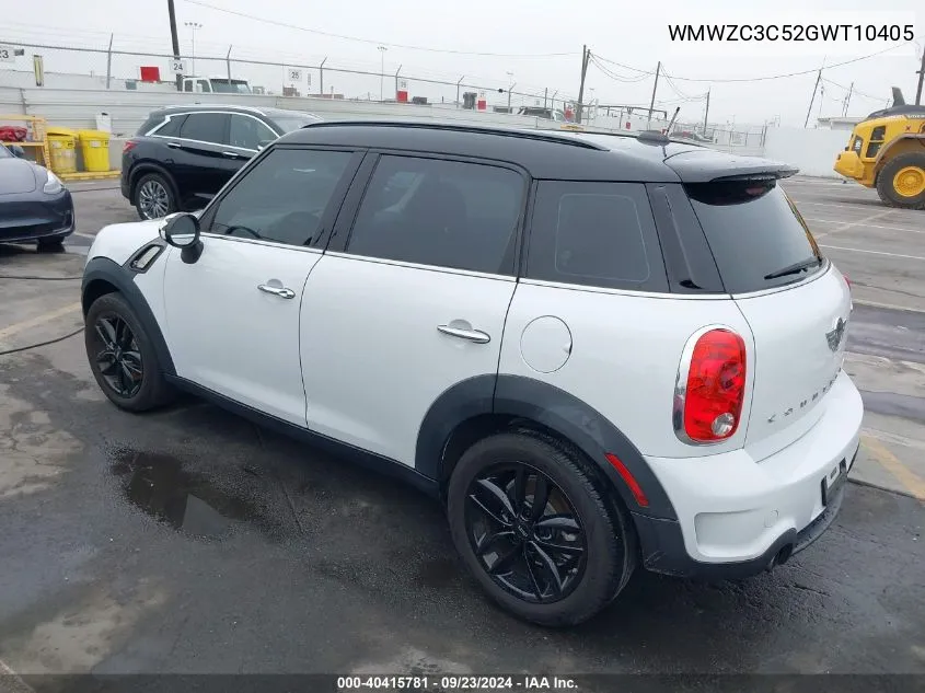 2016 Mini Countryman Cooper S VIN: WMWZC3C52GWT10405 Lot: 40415781