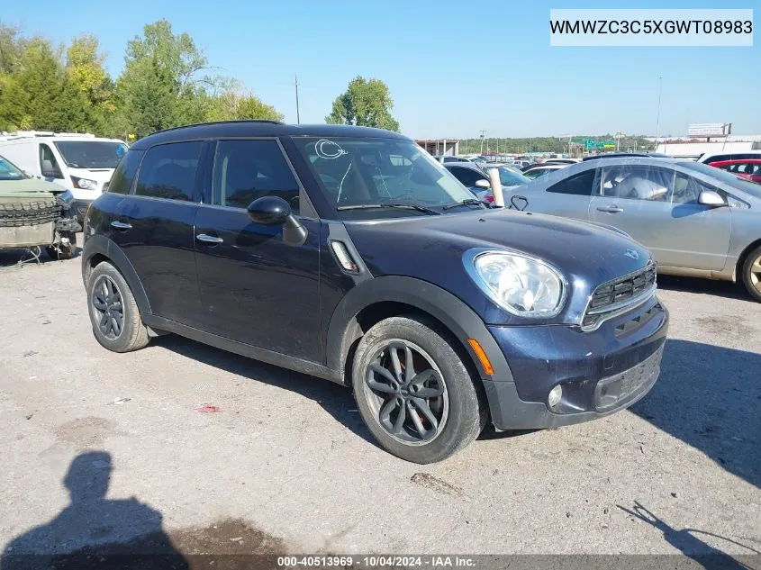 2016 Mini Countryman Cooper S VIN: WMWZC3C5XGWT08983 Lot: 40513969